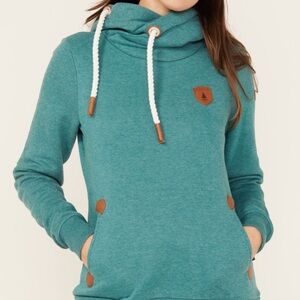Wanakome Blue Hoodie with Brown Accents